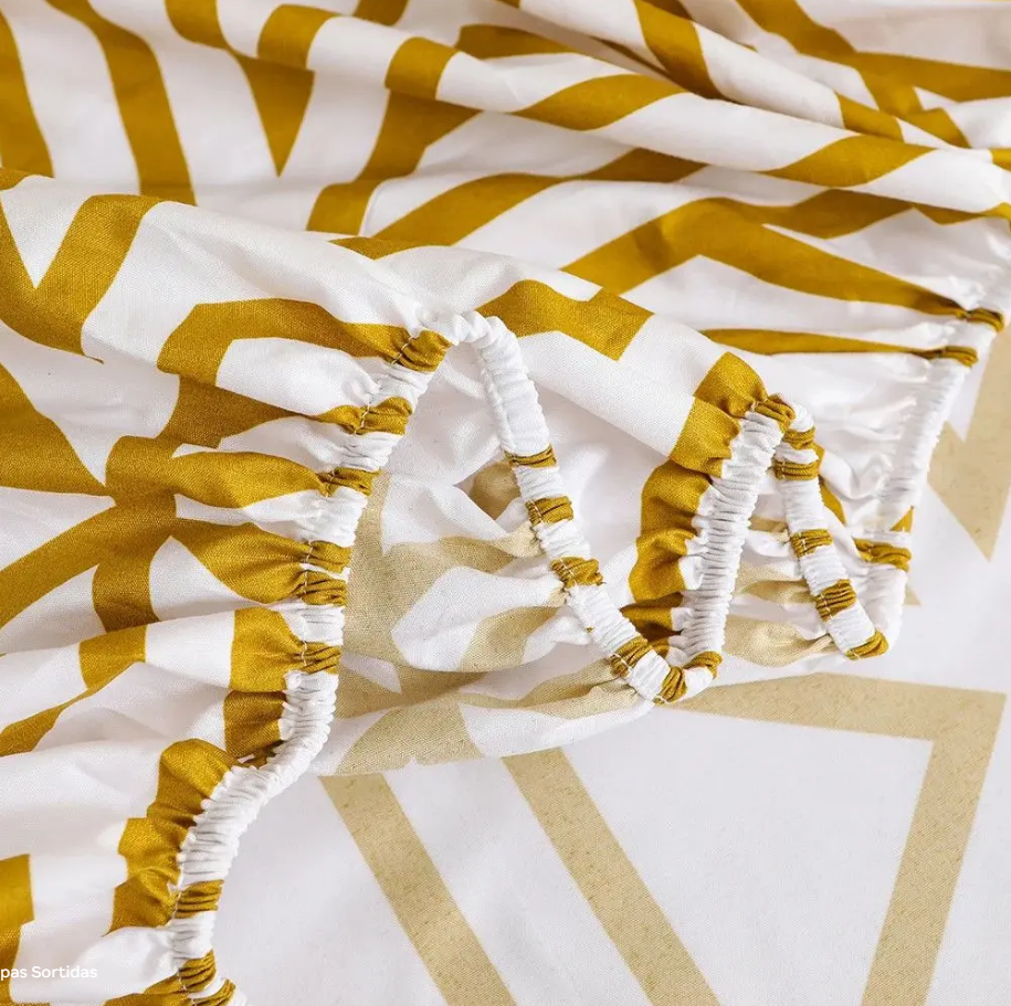 Jogo de Lençol Casal Queen Antialérgico 3 Peças Estampado - Estampas Sortidas - Bordados Sampaio