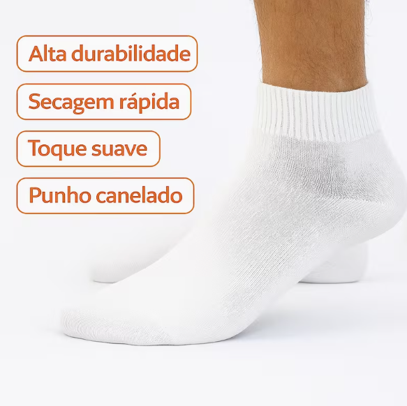 Kit 3 Pares De Meia Branco