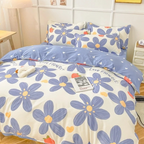 Jogo de Cama Azul com Lírios (5 Peças)