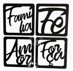 Kit Decorativo Família Fé Amor Força