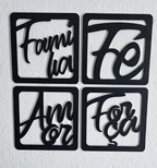 Kit Decorativo Família Fé Amor Força
