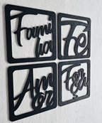 Kit Decorativo Família Fé Amor Força