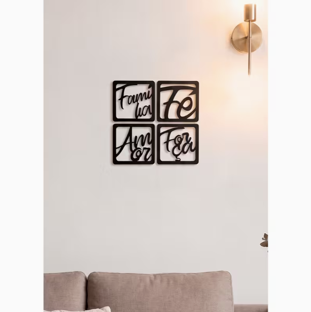 Kit Decorativo Família Fé Amor Força