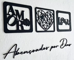Plaquinhas Quadro Vazado com Frases Amor Love Deus